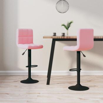 ARDEBO.de - Barhocker 2 Stk. Rosa Samt