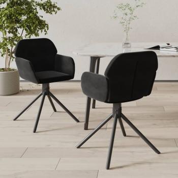 ARDEBO.de - Esszimmerstühle 2 Stk. Drehbar Schwarz Samt