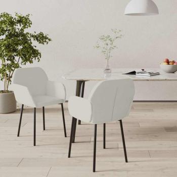ARDEBO.de - Esszimmerstühle 2 Stk. Creme Samt