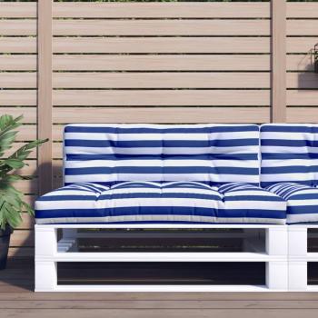 ARDEBO.de - Palettenkissen Blau Weiß Gestreift 120x40x12 cm Stoff
