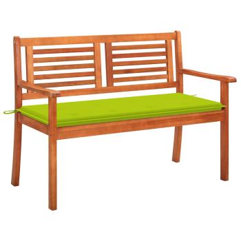 ARDEBO.de - 2-Sitzer-Gartenbank mit Auflage 120 cm Massivholz Eukalyptus