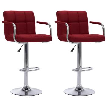 ARDEBO.de - Barhocker 2 Stk. Weinrot Stoff