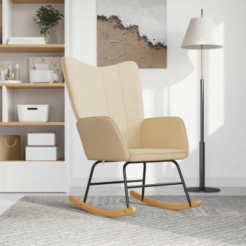 ARDEBO.de - Schaukelstuhl Creme Stoff