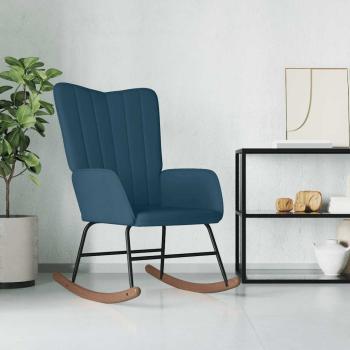 ARDEBO.de - Schaukelstuhl Blau Samt