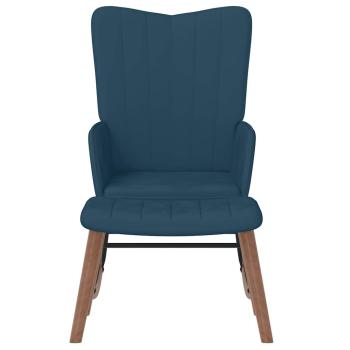 Schaukelstuhl mit Hocker Samt Blau
