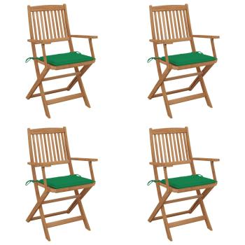 ARDEBO.de - Klappstühle, 4 Stück, mit Kissen, aus massivem Akazienholz