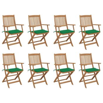 ARDEBO.de - Klappstühle mit Kissen, 8-teilig, aus massivem Akazienholz