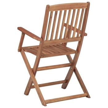 Klappstühle mit Kissen, 8-teilig, aus massivem Akazienholz