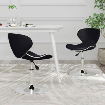 ARDEBO.de - Esszimmerstühle 2 Stk. Schwarz Kunstleder