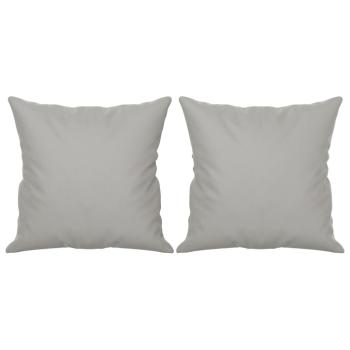 2-Sitzer-Sofa mit Kissen Hellgrau 140 cm Mikrofasergewebe
