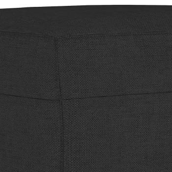 3-Sitzer-Sofa mit Hocker Schwarz 180 cm Stoff