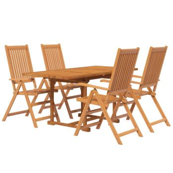 5-tlg. Garten-Essgruppe Massivholz Akazie 120-170 cm
