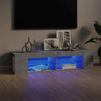 ARDEBO.de - TV-Schrank mit LED-Leuchten Betongrau 135x39x30 cm