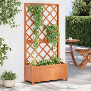 ARDEBO.de - Garten-Spalier mit Blumenkasten Braun 70x30x135 cm Tannenholz