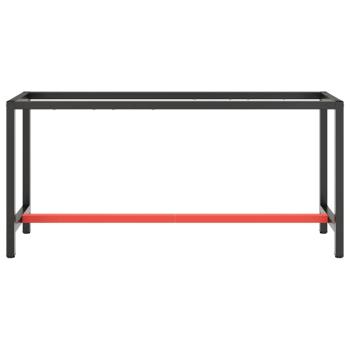 Werkbankgestell Mattschwarz und Mattrot 170x50x79 cm Metall