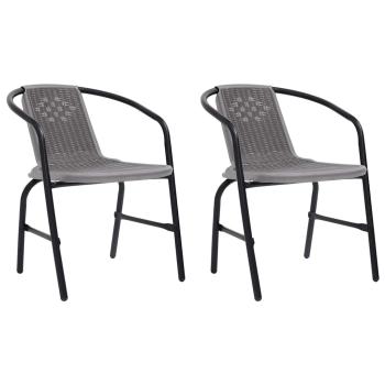 ARDEBO.de - Gartenstühle 2 Stk. Kunststoff Rattan-Optik und Stahl 110 kg