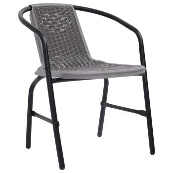 Gartenstühle 2 Stk. Kunststoff Rattan-Optik und Stahl 110 kg