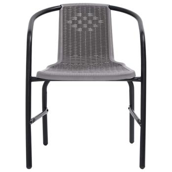 Gartenstühle 2 Stk. Kunststoff Rattan-Optik und Stahl 110 kg