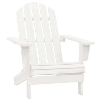 Adirondack-Gartenstuhl mit Fußstütze & Tisch Tannenholz Weiß