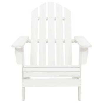 Adirondack-Gartenstuhl mit Fußstütze & Tisch Tannenholz Weiß