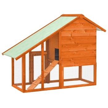 Kaninchenstall 140x63x120 cm Tanne Massivholz