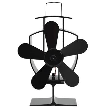 ARDEBO.de - Ofenventilator Wärmebetrieben 5 Blätter Schwarz