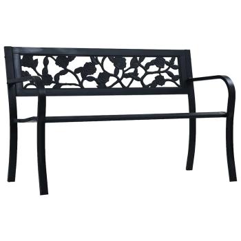 ARDEBO.de - Gartenbank 125 cm Schwarz Stahl