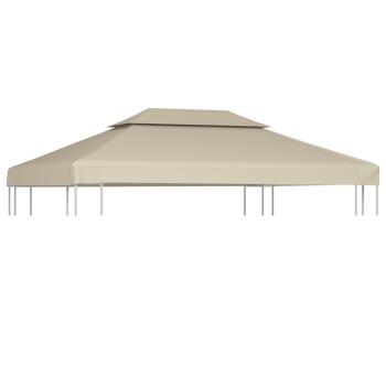 ARDEBO.de - Pavillon-Dachplane Ersatzdach 310 g/m² Beige 3×4 m