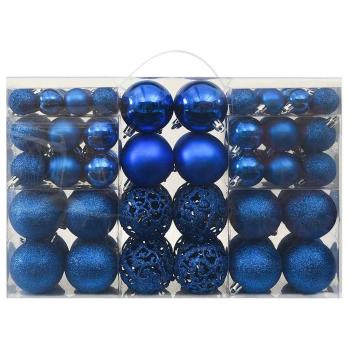 100-tlg. Weihnachtskugel-Set Blau