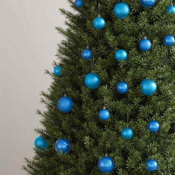 100-tlg. Weihnachtskugel-Set Blau