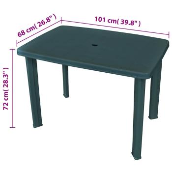 Gartentisch Grün 101x68x72 cm Kunststoff