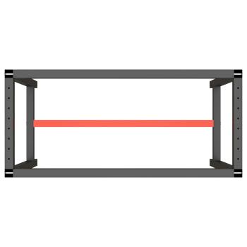 Werkbankgestell Mattschwarz und Mattrot 110x50x79 cm Metall