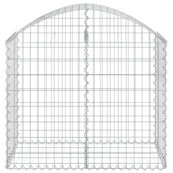 Gabione mit Hochbogen 100x50x80/100 cm Verzinktes Eisen