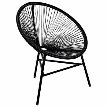 ARDEBO.de - Garten-Mondstuhl Poly Rattan Schwarz