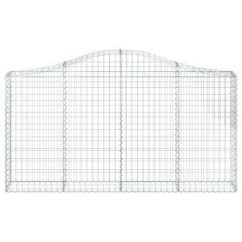 Gabione mit Hochbogen 200x30x100/120 cm Verzinktes Eisen