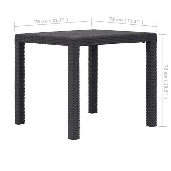 Gartentisch Braun 79x79x72 cm Kunststoff Rattan-Optik