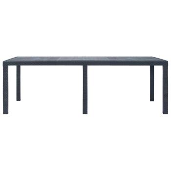 Gartentisch Anthrazit 220x90x72 cm Kunststoff Rattan-Optik