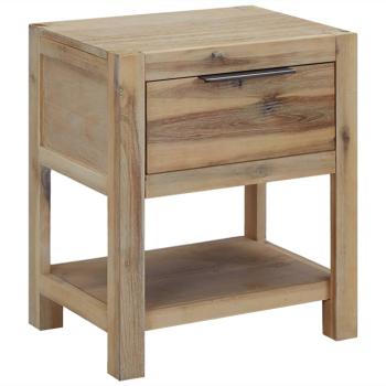 ARDEBO.de - Nachttisch mit Schublade 40x30x48 cm Akazie Massivholz
