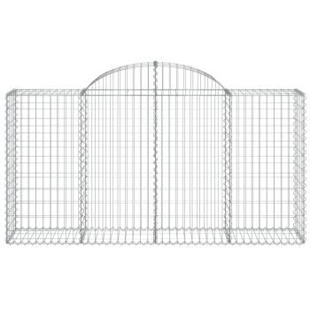 Gabione mit Hochbogen 200x50x100/120 cm Verzinktes Eisen