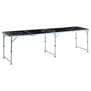 ARDEBO.de - Klappbarer Bier-Pong-Tisch 240 cm Schwarz