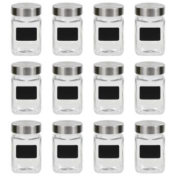 ARDEBO.de - Vorratsgläser mit Aufkleber 12 Stk. 300 ml