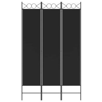 3-tlg. Paravent Schwarz 120x200 cm Stoff