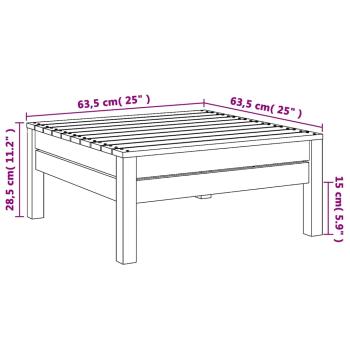 Gartenhocker Grau Massivholz Kiefer