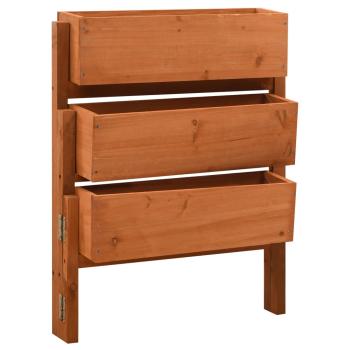 ARDEBO.de - Pflanzkübel Klappbar Orange 60x14x75 cm Massivholz Tanne