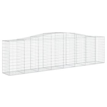 Gabione mit Hochbogen 400x50x100/120 cm Verzinktes Eisen