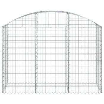 Gabione mit Hochbogen 150x50x100/120 cm Verzinktes Eisen
