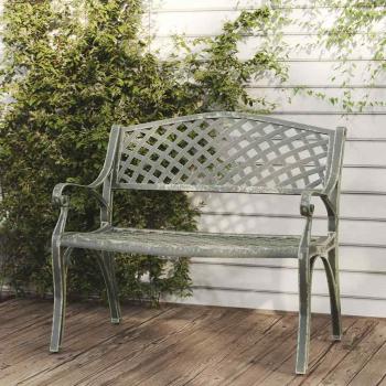 ARDEBO.de - Gartenbank 102 cm Aluminiumguss Grün