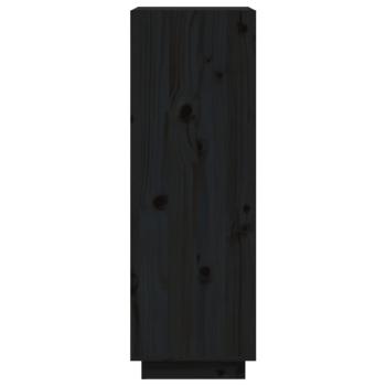Bücherregal/Raumteiler Schwarz 60x35x103 cm Massivholz Kiefer