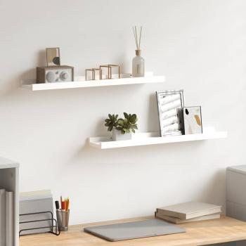 ARDEBO.de - Bilderleisten 2 Stk. Weiß 60x9x3 cm MDF