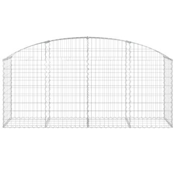Gabione mit Hochbogen 200x50x80/100 cm Verzinktes Eisen